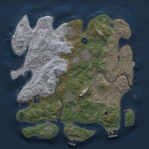 Thumbnail Rust Map: Procedural Map, Size: 3500, Seed: 2109167578, 14 Monuments