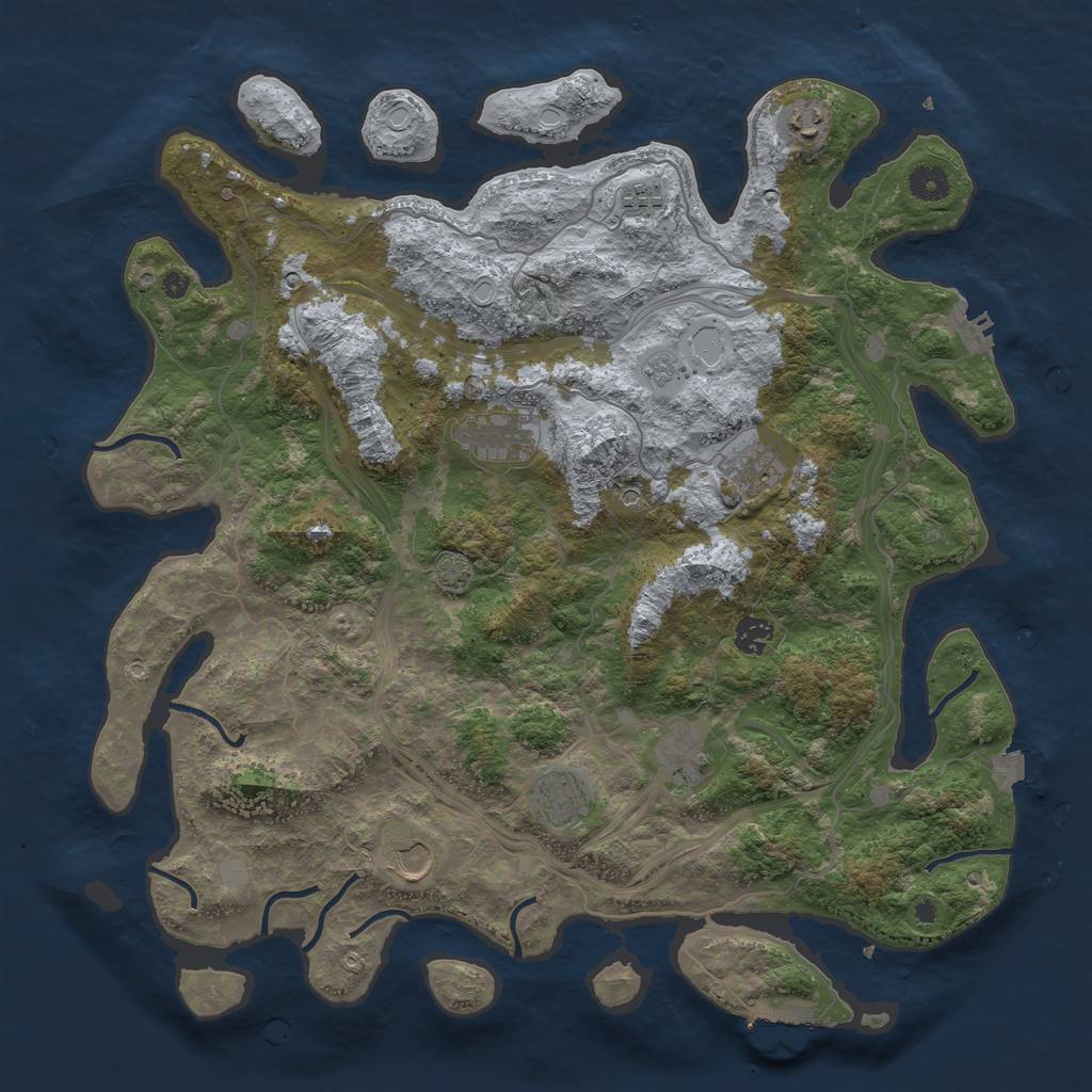 Rust Map: Procedural Map, Size: 4250, Seed: 65150304, 16 Monuments