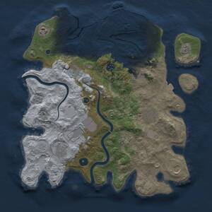 Thumbnail Rust Map: Procedural Map, Size: 3700, Seed: 30923510, 16 Monuments