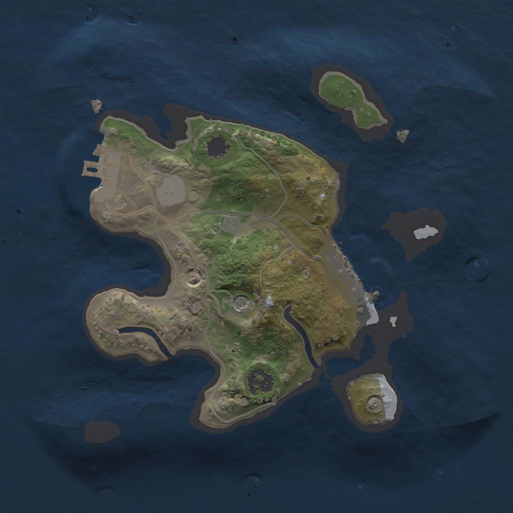 Rust Map: Procedural Map, Size: 2000, Seed: 45454, 6 Monuments