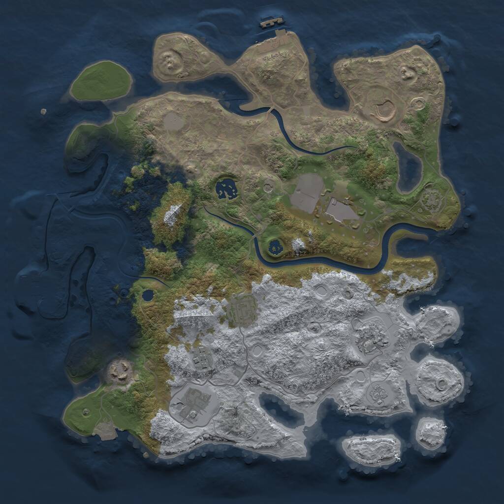 Rust Map: Procedural Map, Size: 3500, Seed: 8965, 14 Monuments