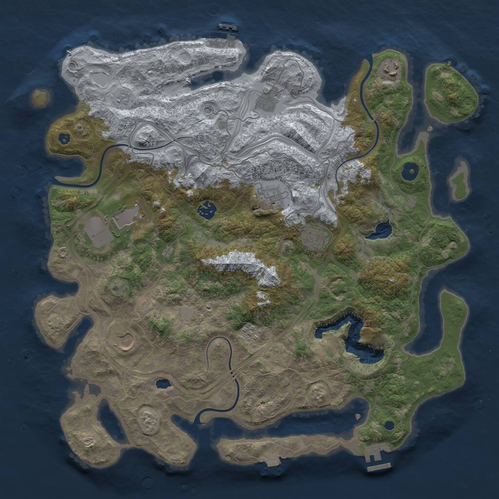 Rust Map: Procedural Map, Size: 4250, Seed: 1419704951, 14 Monuments