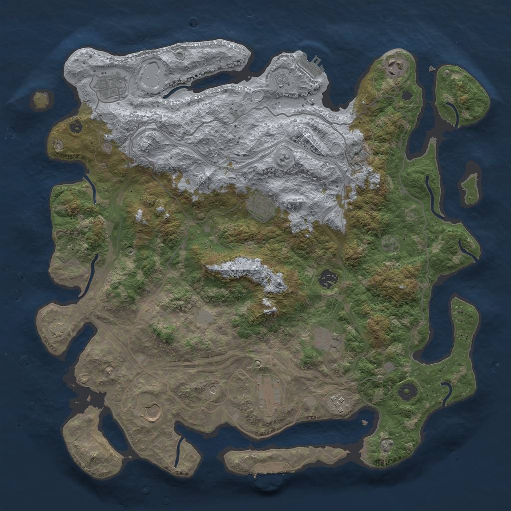 Rust Map: Procedural Map, Size: 4250, Seed: 1419704951, 16 Monuments