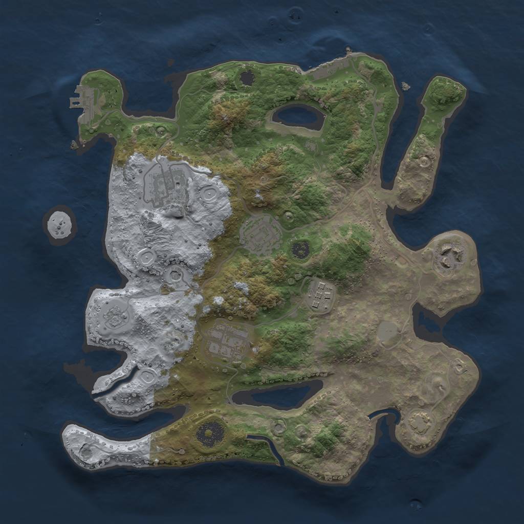 Rust Map: Procedural Map, Size: 3000, Seed: 22709, 13 Monuments