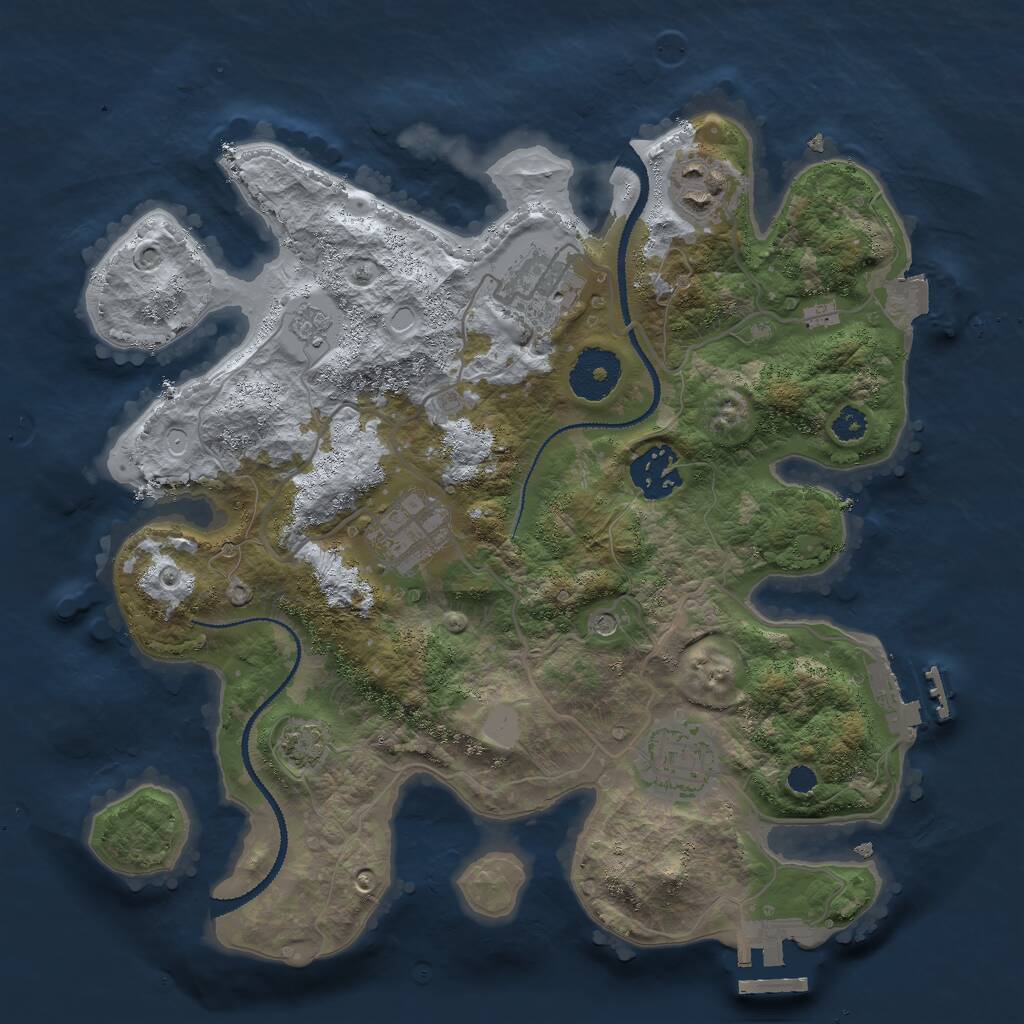Rust Map: Procedural Map, Size: 3000, Seed: 26439, 11 Monuments