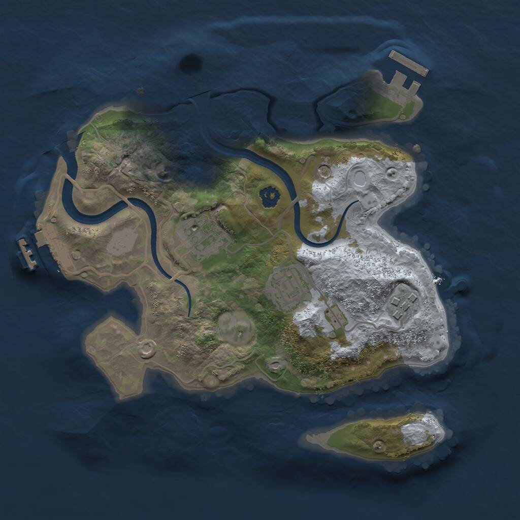 Rust Map: Procedural Map, Size: 2500, Seed: 1543592288, 7 Monuments