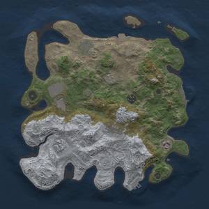 Thumbnail Rust Map: Procedural Map, Size: 3500, Seed: 1941790733, 15 Monuments