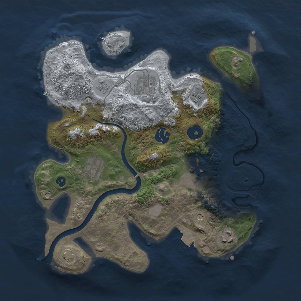 Rust Map: Procedural Map, Size: 3000, Seed: 189471, 10 Monuments