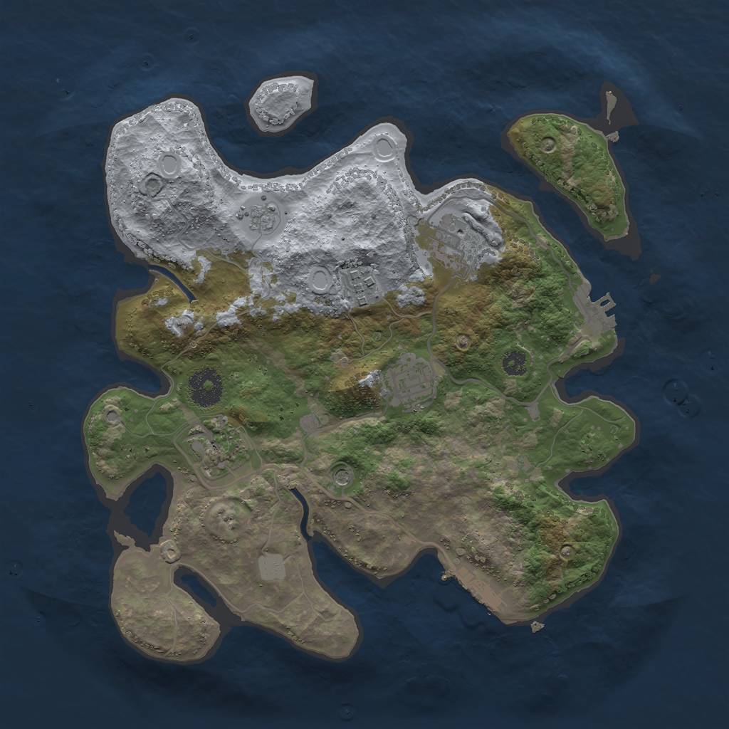 Rust Map: Procedural Map, Size: 3000, Seed: 189471, 11 Monuments