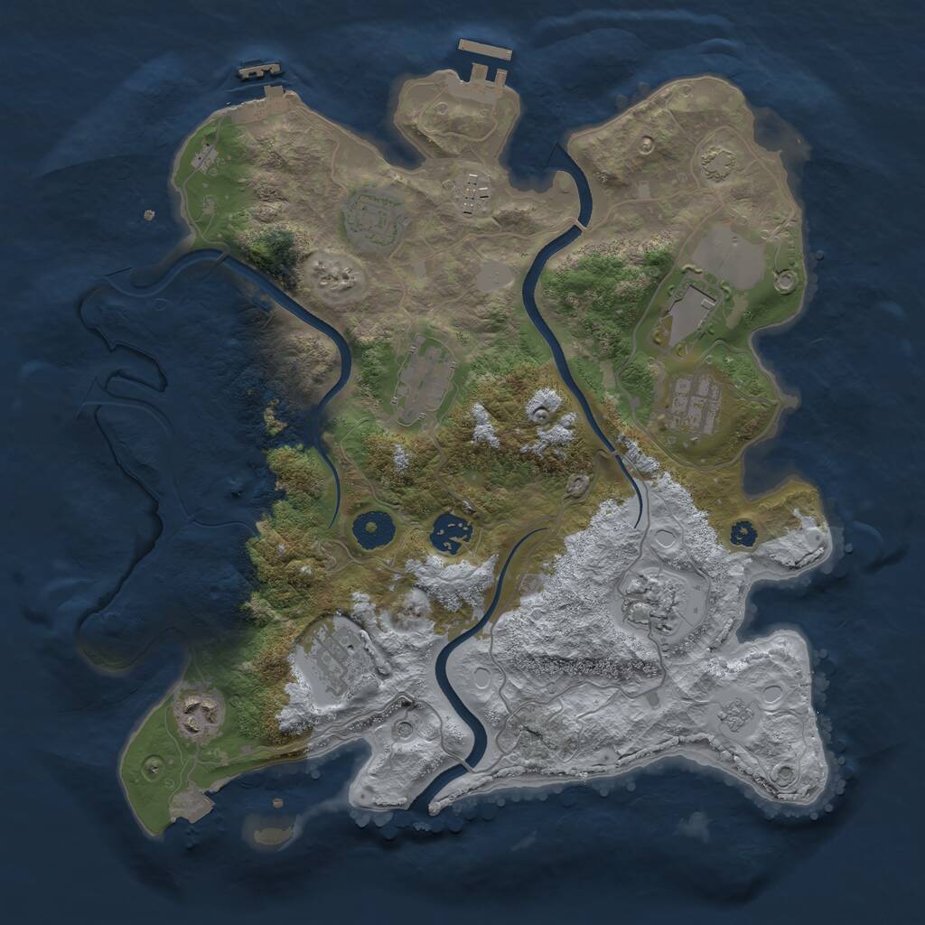 Rust Map: Procedural Map, Size: 3500, Seed: 734483039, 15 Monuments