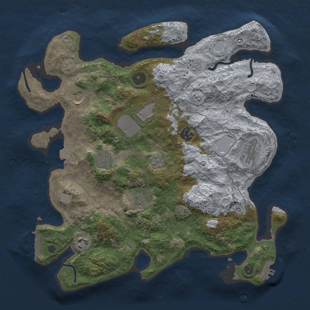 Rust Map: Procedural Map, Size: 3580, Seed: 347423, 16 Monuments