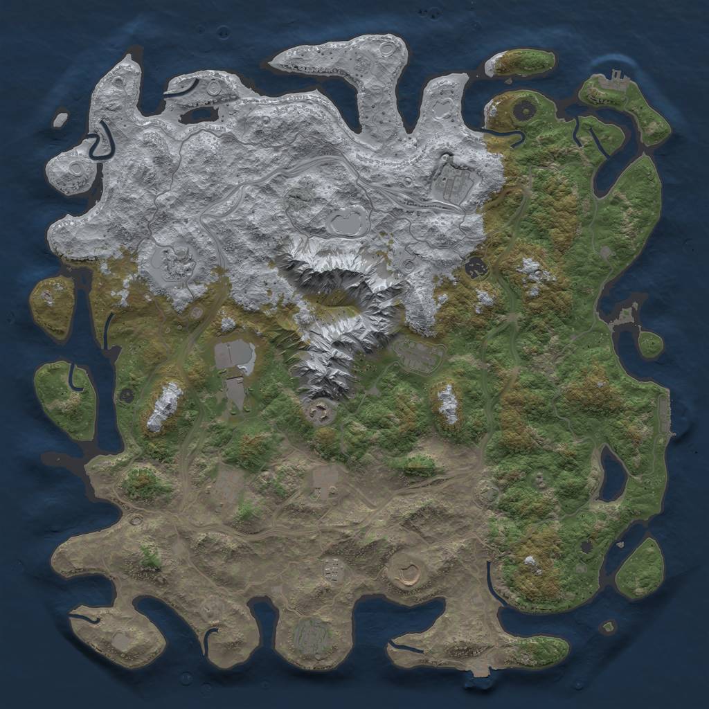 Rust Map: Procedural Map, Size: 5000, Seed: 9935, 19 Monuments