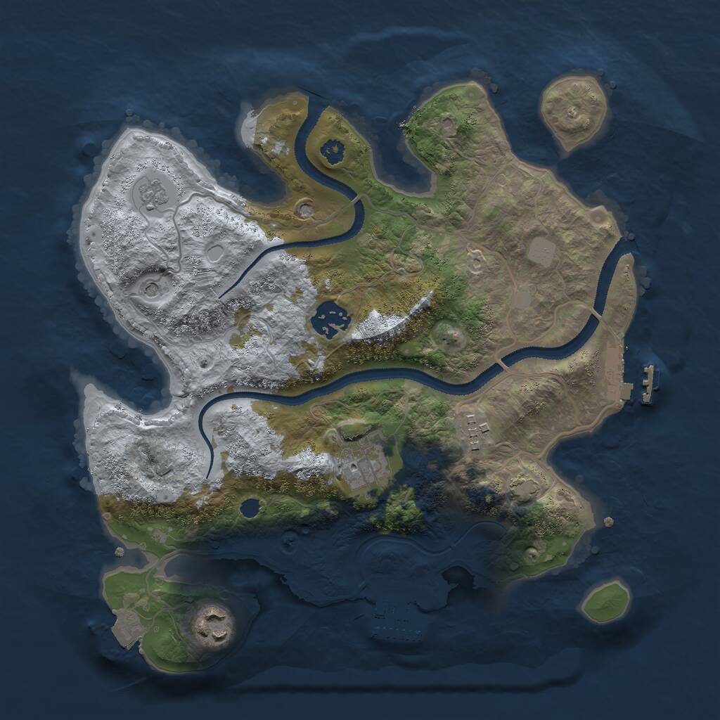 Rust Map: Procedural Map, Size: 3000, Seed: 88166, 10 Monuments