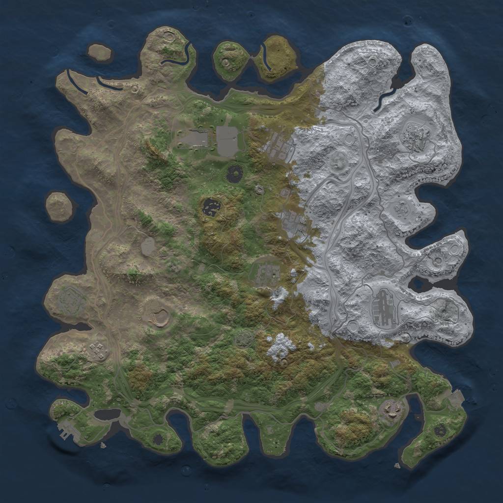 Rust Map: Procedural Map, Size: 4250, Seed: 998034, 18 Monuments