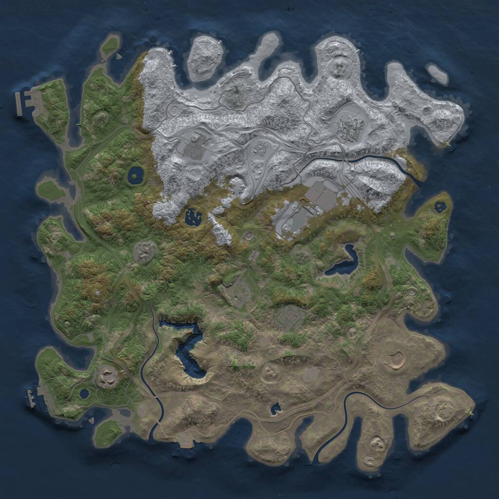 Rust Map: Procedural Map, Size: 4250, Seed: 400100233, 14 Monuments