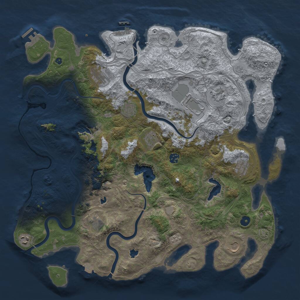 Rust Map: Procedural Map, Size: 4500, Seed: 51146311, 17 Monuments