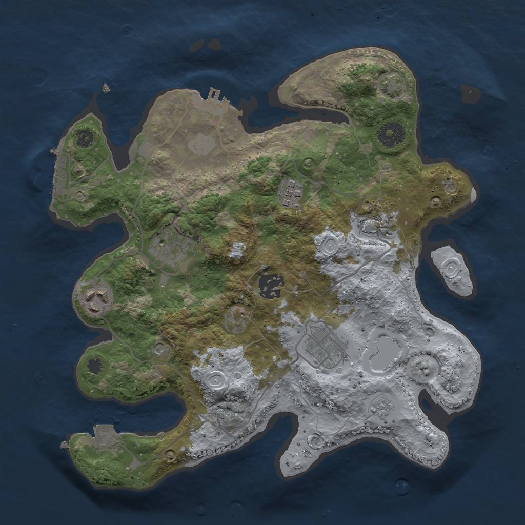 Rust Map: Procedural Map, Size: 3000, Seed: 32148, 14 Monuments