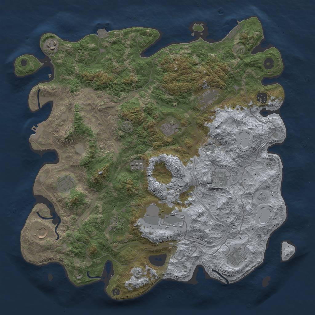 Rust Map: Procedural Map, Size: 4250, Seed: 347560943, 19 Monuments