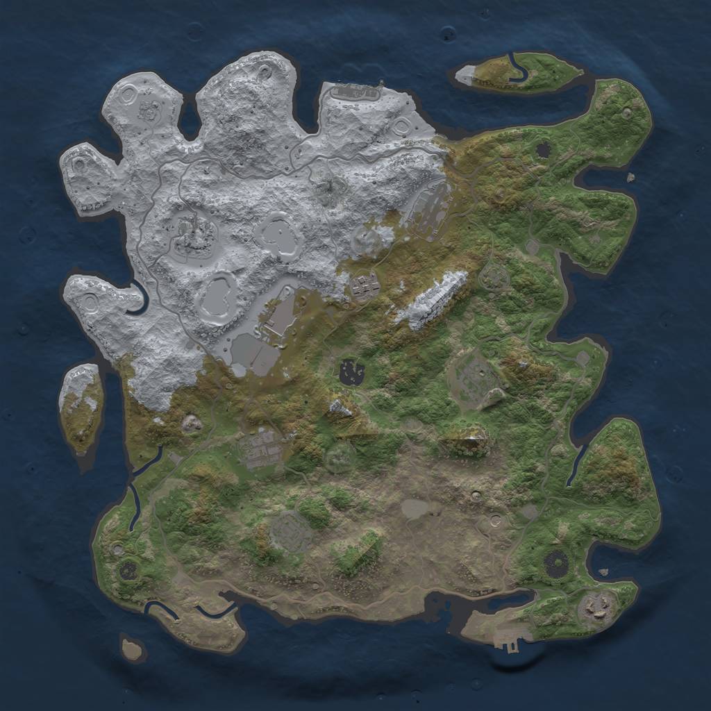 Rust Map: Procedural Map, Size: 4000, Seed: 8584032, 17 Monuments