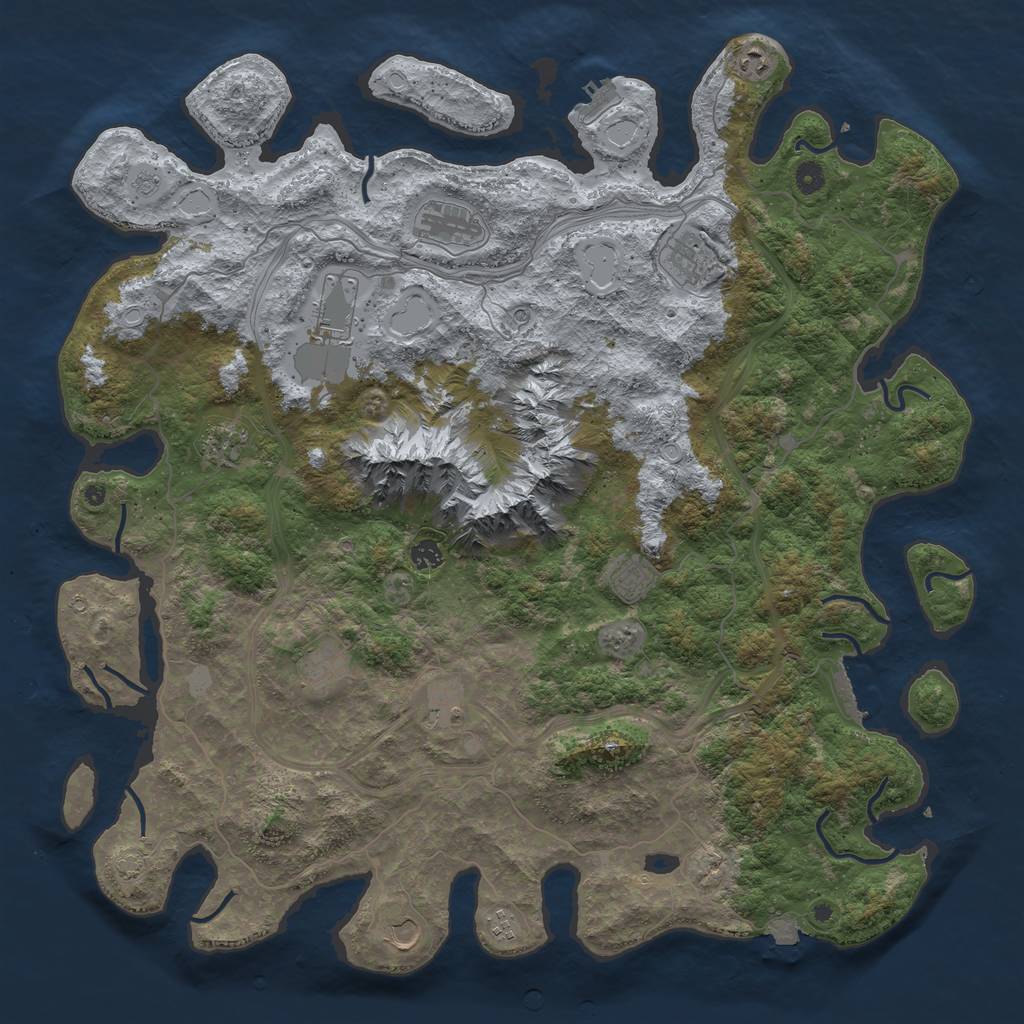 Rust Map: Procedural Map, Size: 5000, Seed: 1502515063, 19 Monuments