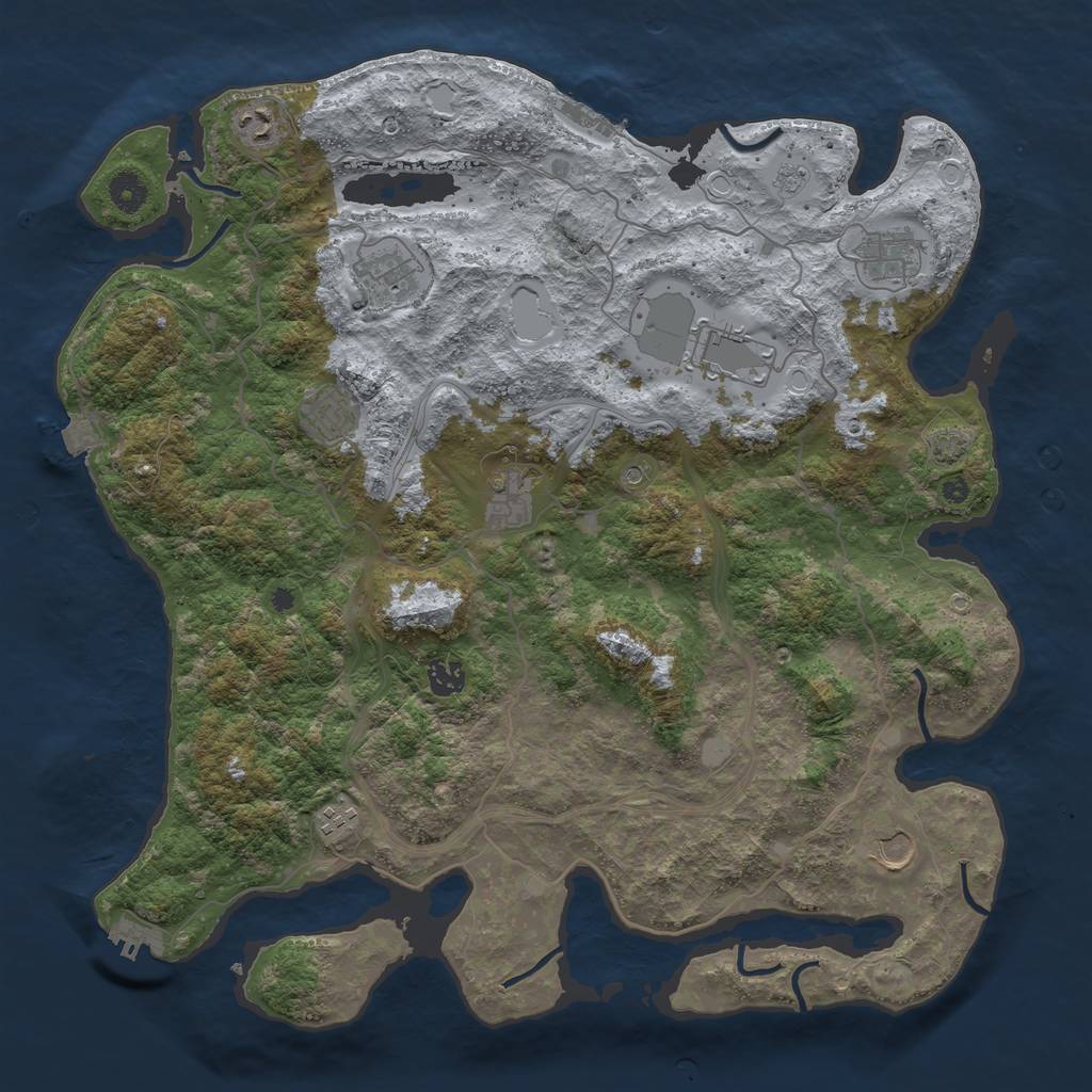 Rust Map: Procedural Map, Size: 4250, Seed: 687644404, 17 Monuments
