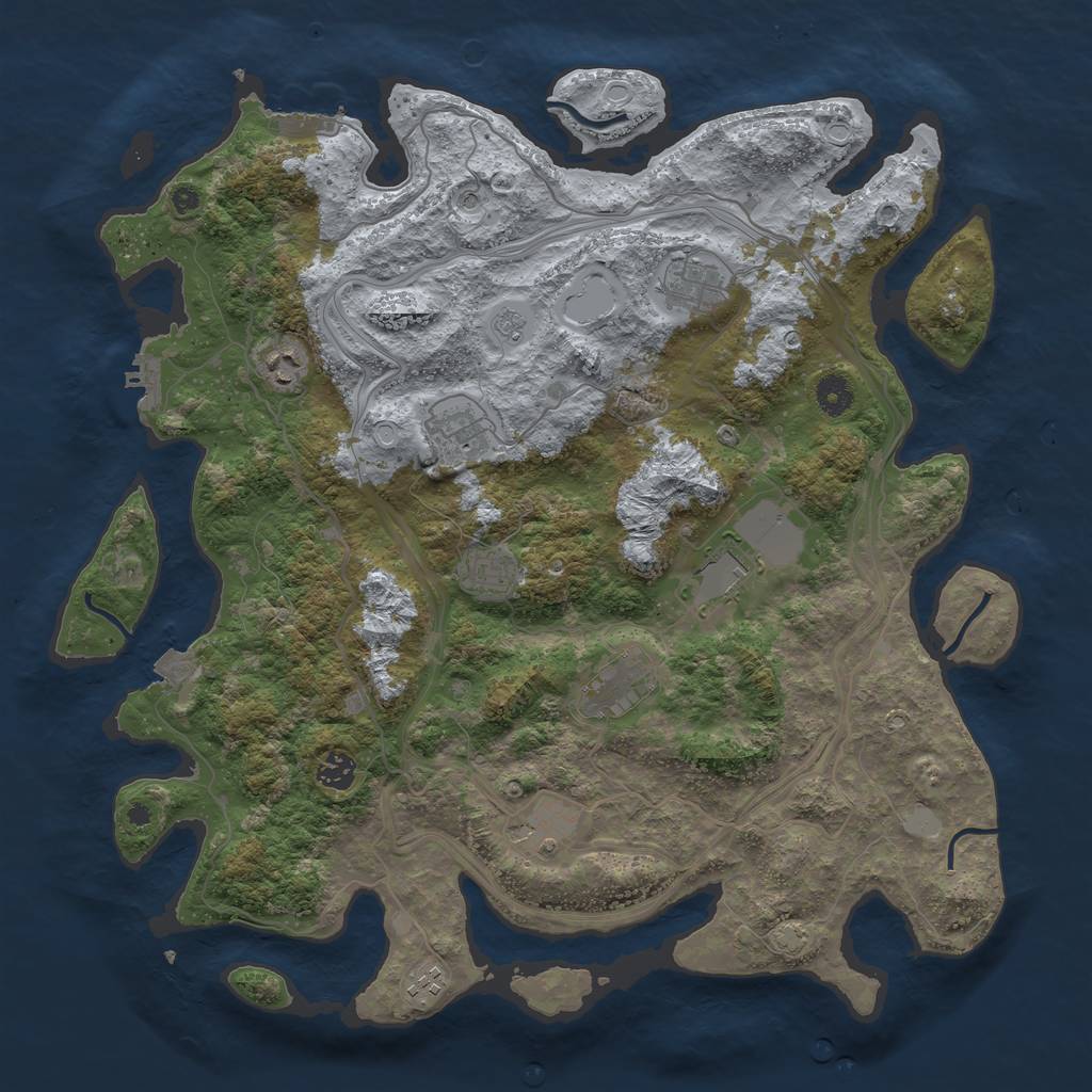 Rust Map: Procedural Map, Size: 4250, Seed: 1944900630, 17 Monuments