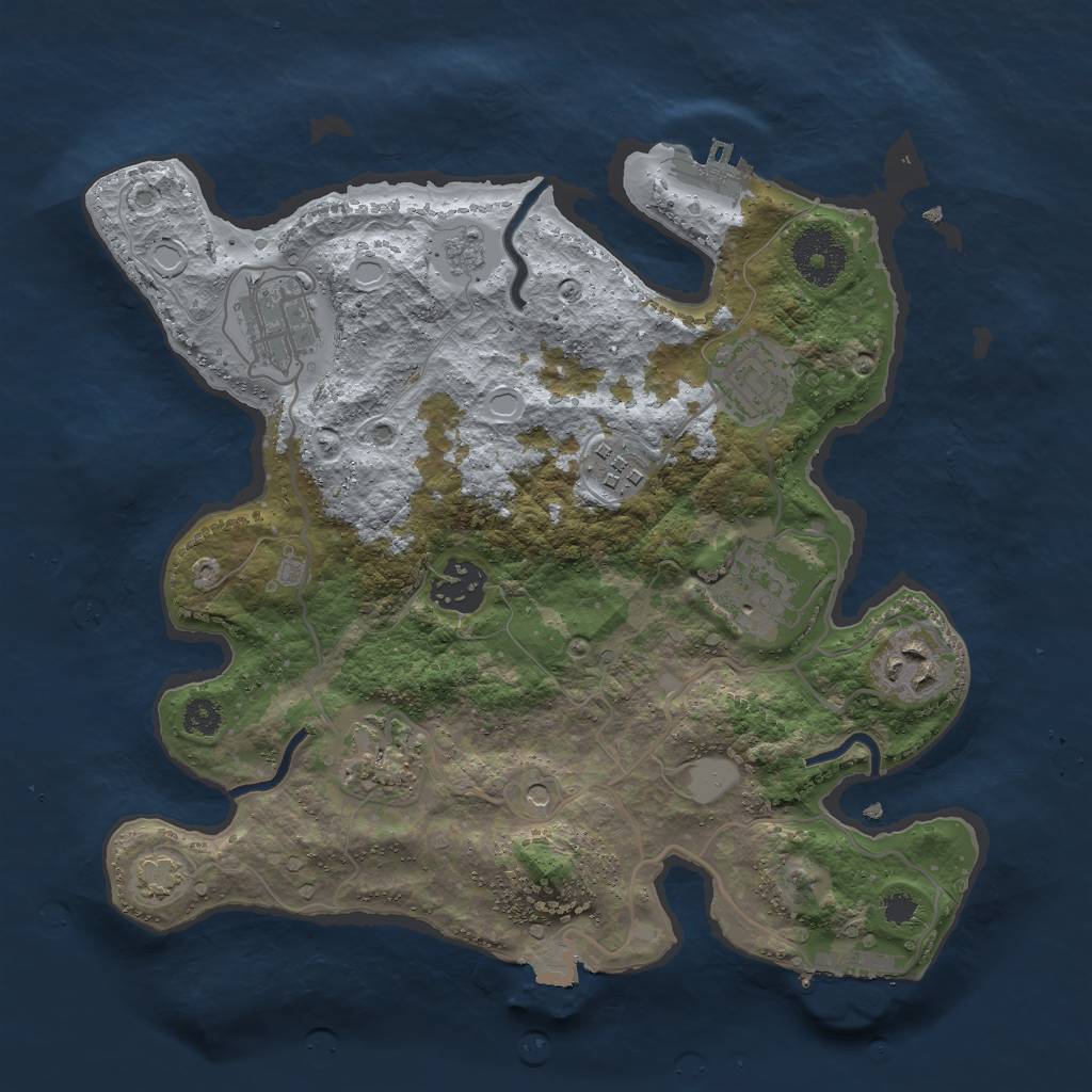 Rust Map: Procedural Map, Size: 3000, Seed: 27056, 15 Monuments