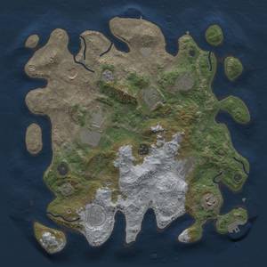 Thumbnail Rust Map: Procedural Map, Size: 3500, Seed: 545454047, 17 Monuments