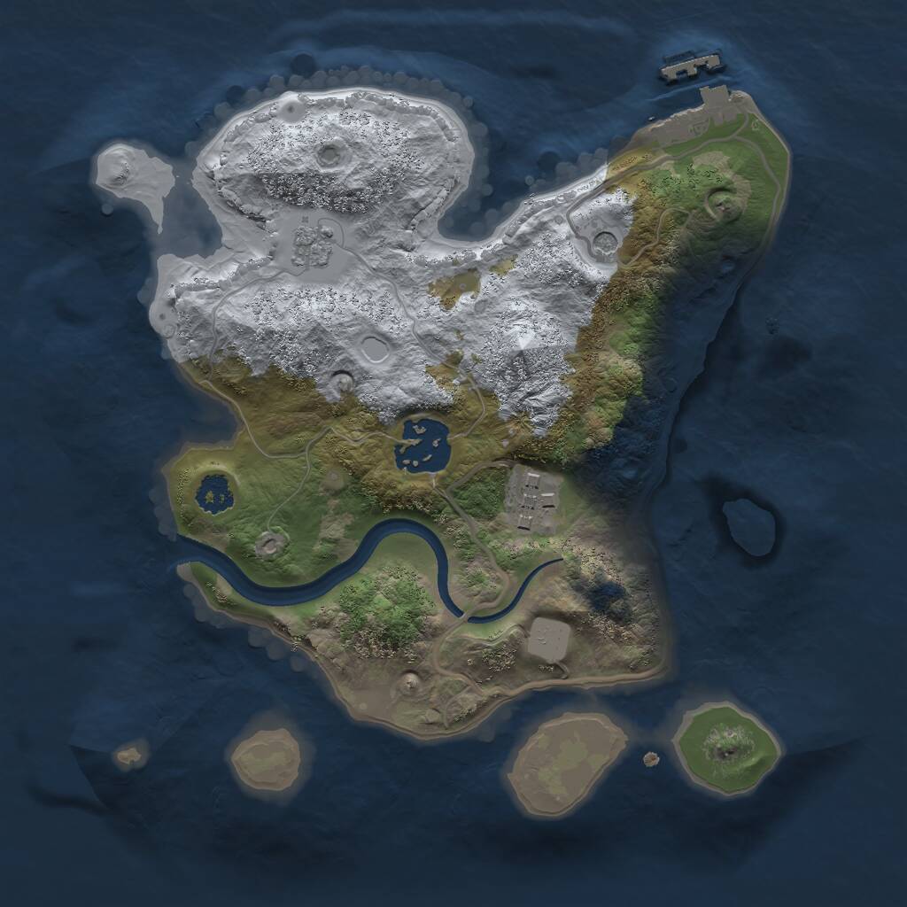 Rust Map: Procedural Map, Size: 2400, Seed: 1873301161, 6 Monuments