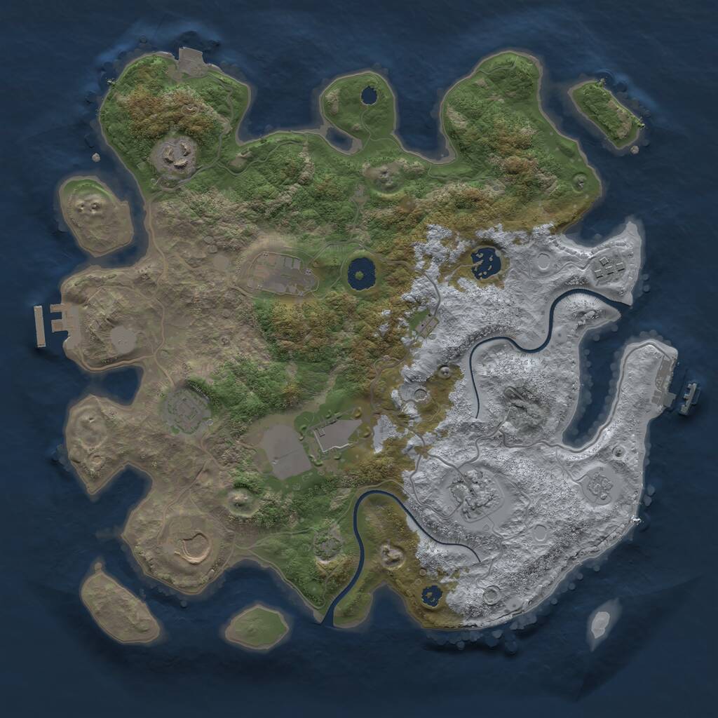 Rust Map: Procedural Map, Size: 3500, Seed: 1871988339, 14 Monuments
