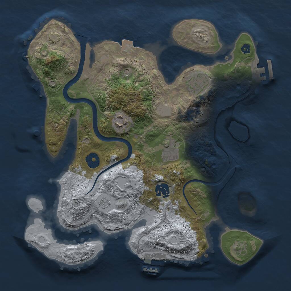 Rust Map: Procedural Map, Size: 3000, Seed: 14381, 11 Monuments