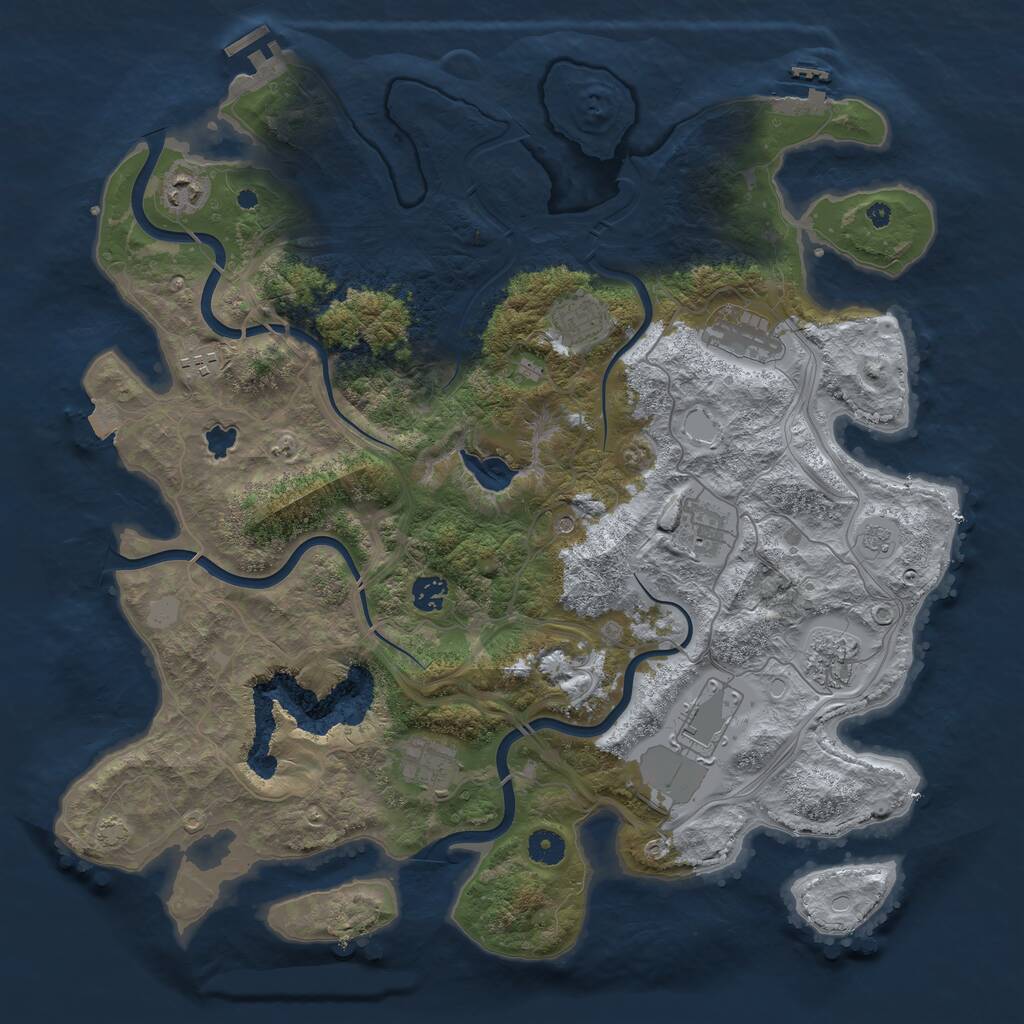 Rust Map: Procedural Map, Size: 4250, Seed: 847820593, 15 Monuments