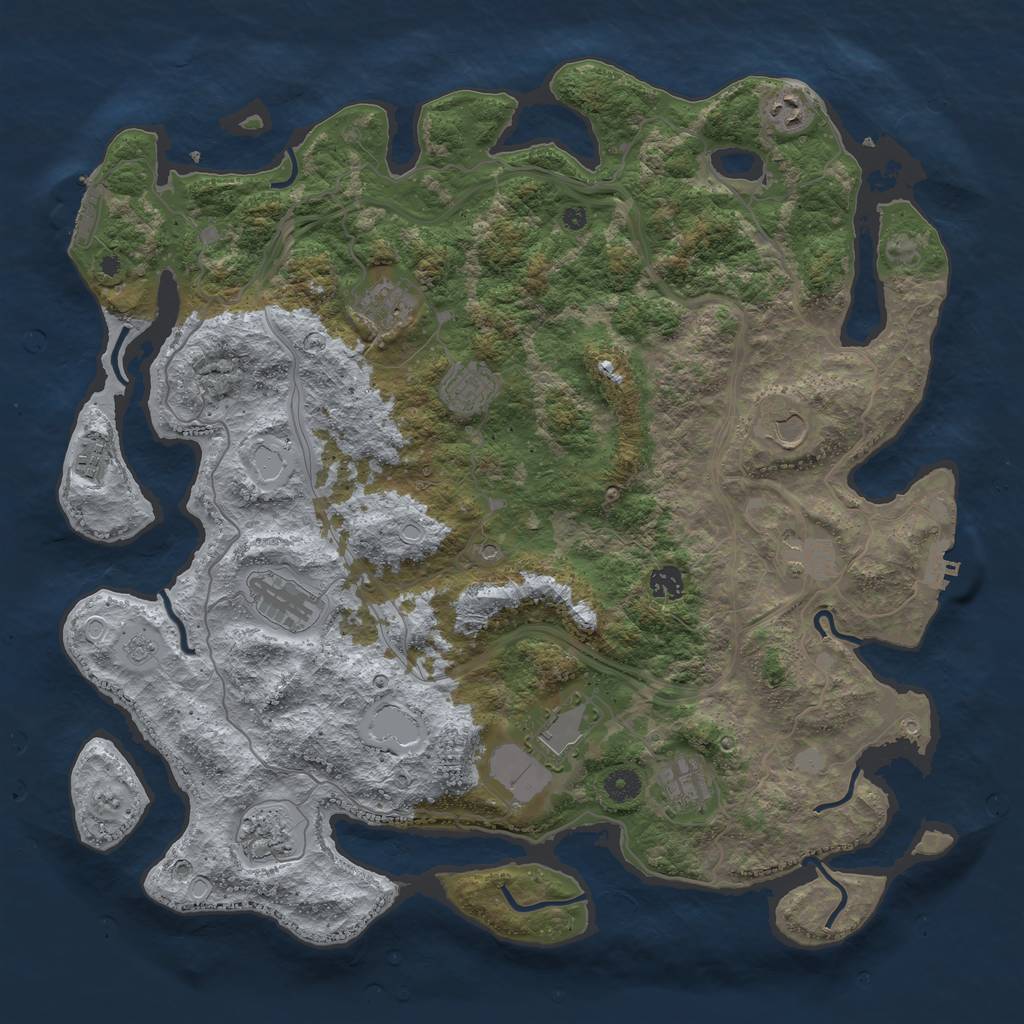 Rust Map: Procedural Map, Size: 4400, Seed: 200420231, 18 Monuments