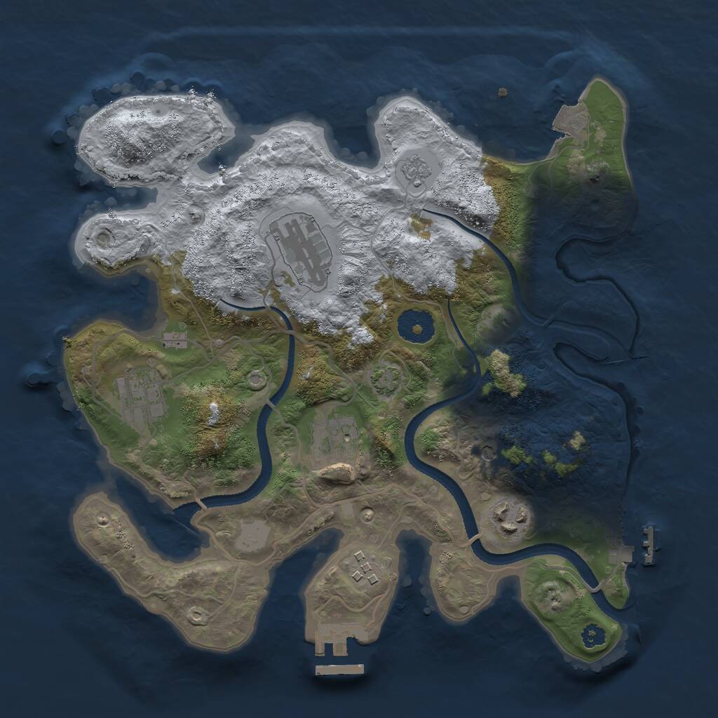Rust Map: Procedural Map, Size: 3000, Seed: 7262, 11 Monuments