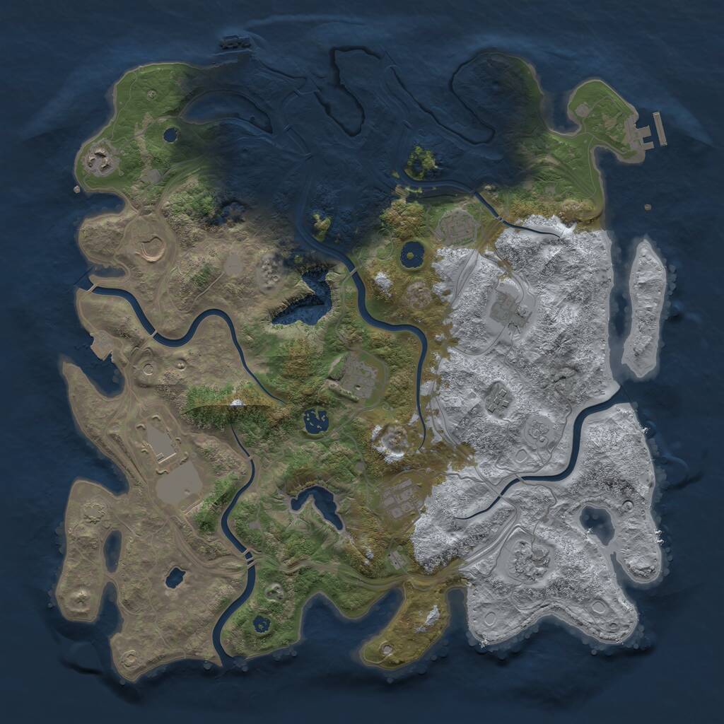 Rust Map: Procedural Map, Size: 4250, Seed: 1642083987, 16 Monuments