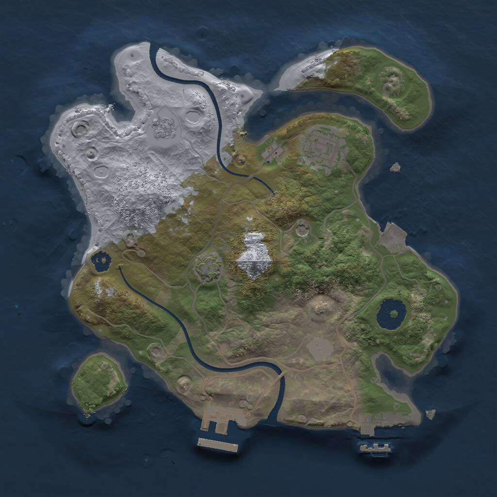Rust Map: Procedural Map, Size: 2500, Seed: 6970254, 7 Monuments