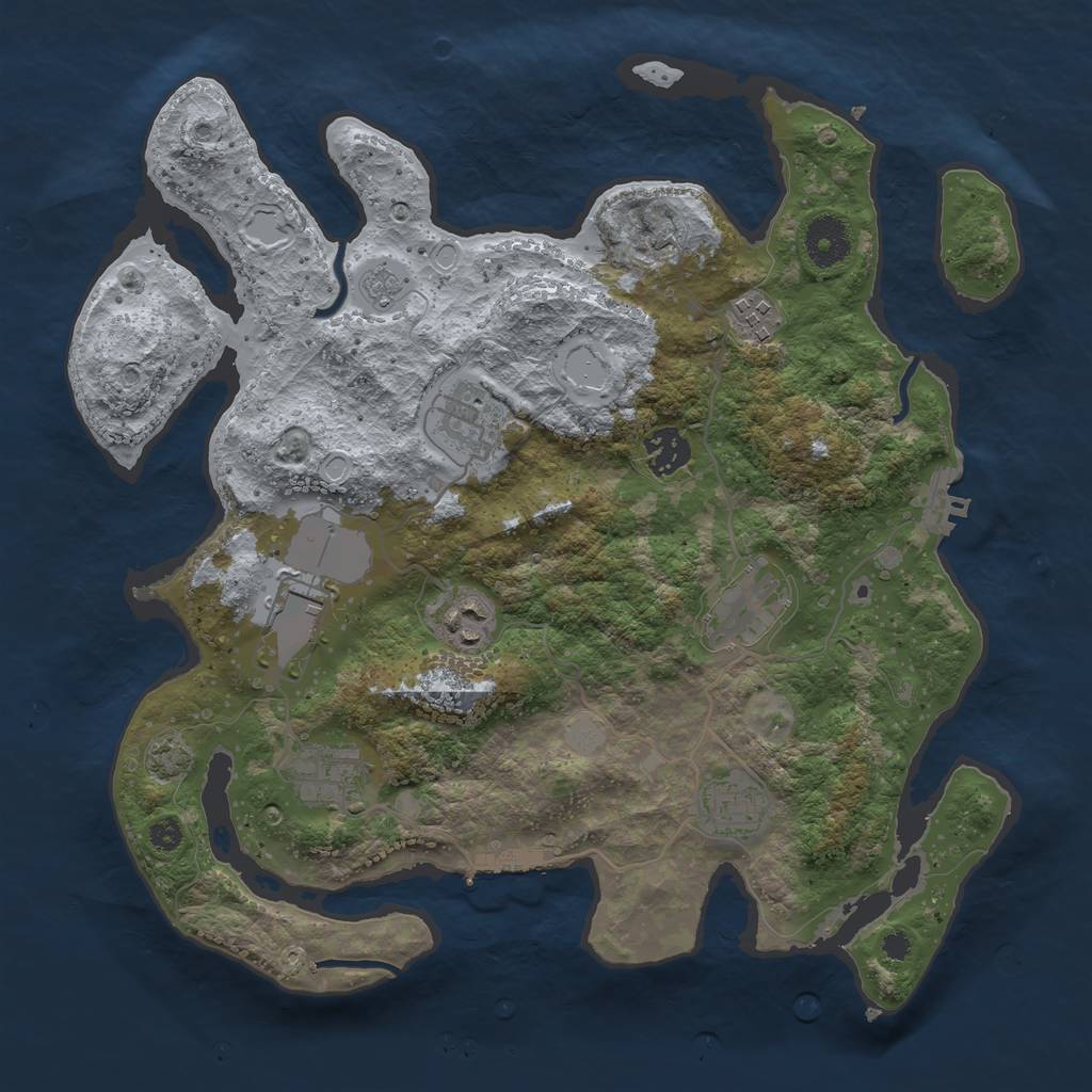 Rust Map: Procedural Map, Size: 3500, Seed: 920078126, 15 Monuments