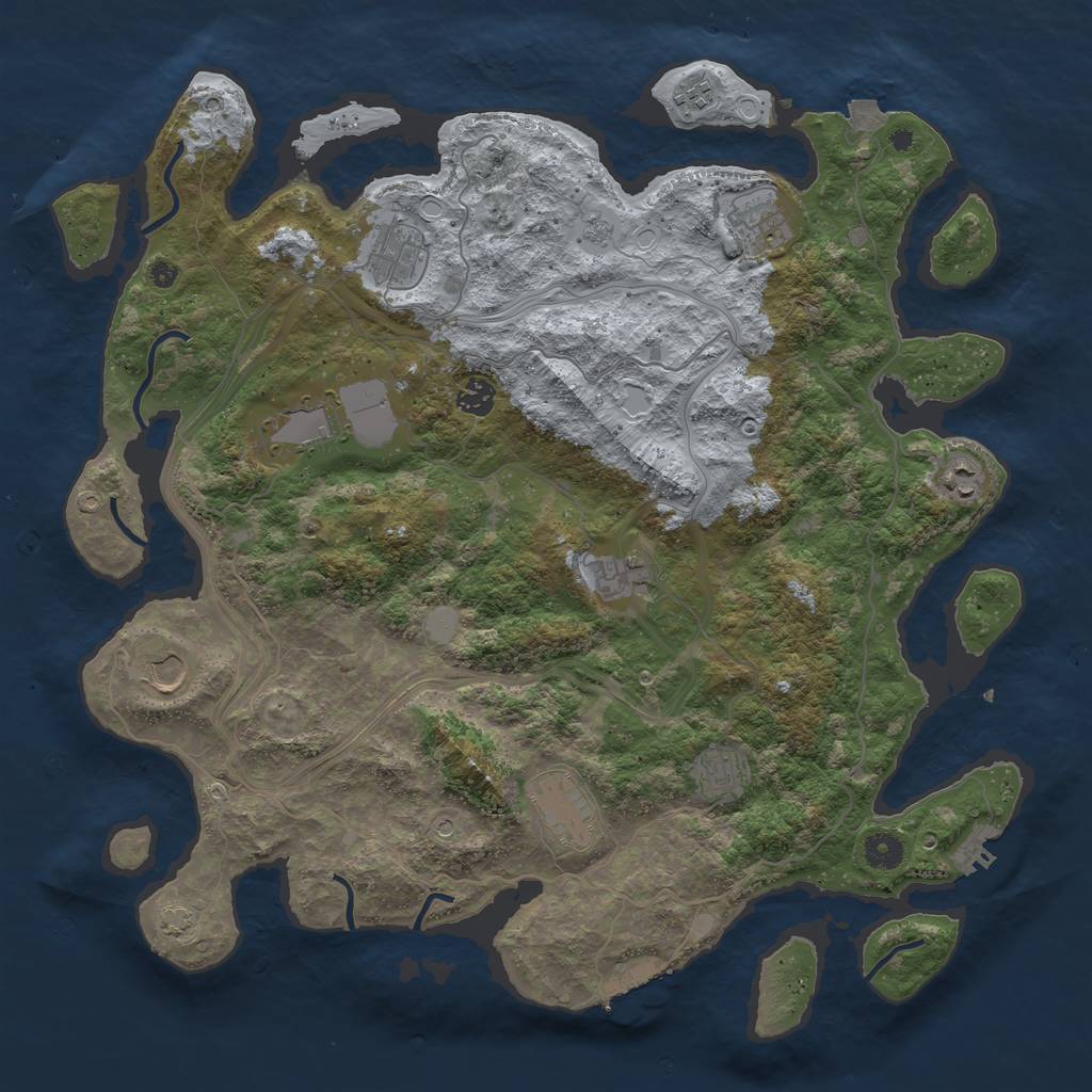 Rust Map: Procedural Map, Size: 4300, Seed: 4472, 18 Monuments