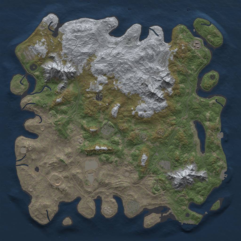 Rust Map: Procedural Map, Size: 5000, Seed: 1124219680, 19 Monuments