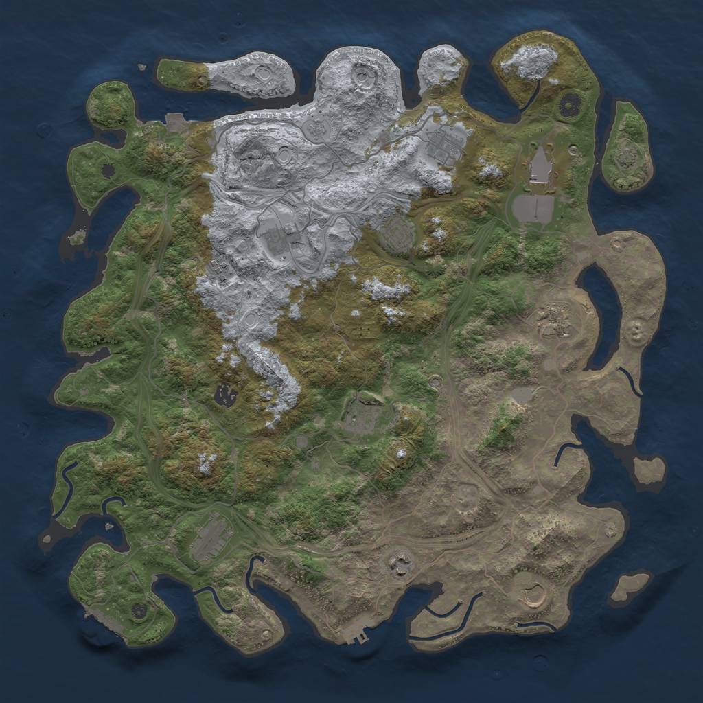 Rust Map: Procedural Map, Size: 4500, Seed: 680961721, 19 Monuments