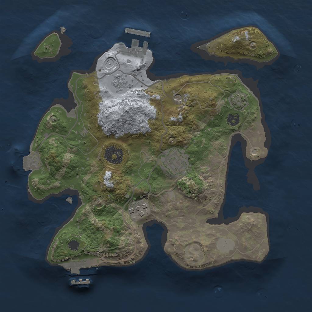 Rust Map: Procedural Map, Size: 2500, Seed: 1753207699, 10 Monuments