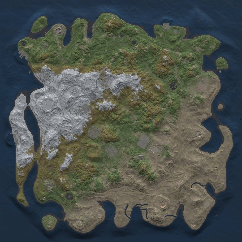 Rust Map: Procedural Map, Size: 4800, Seed: 1516071185, 19 Monuments