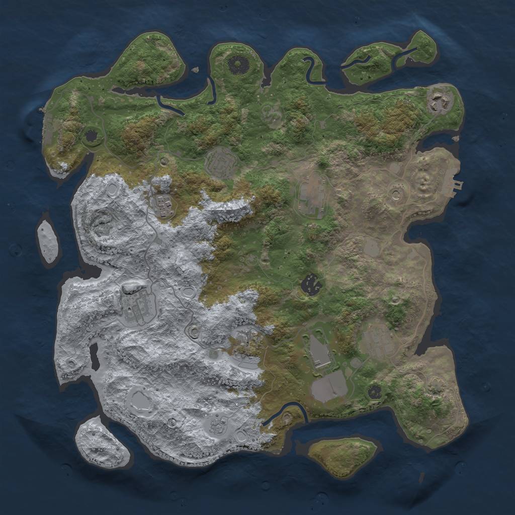 Rust Map: Procedural Map, Size: 3750, Seed: 16817649, 17 Monuments