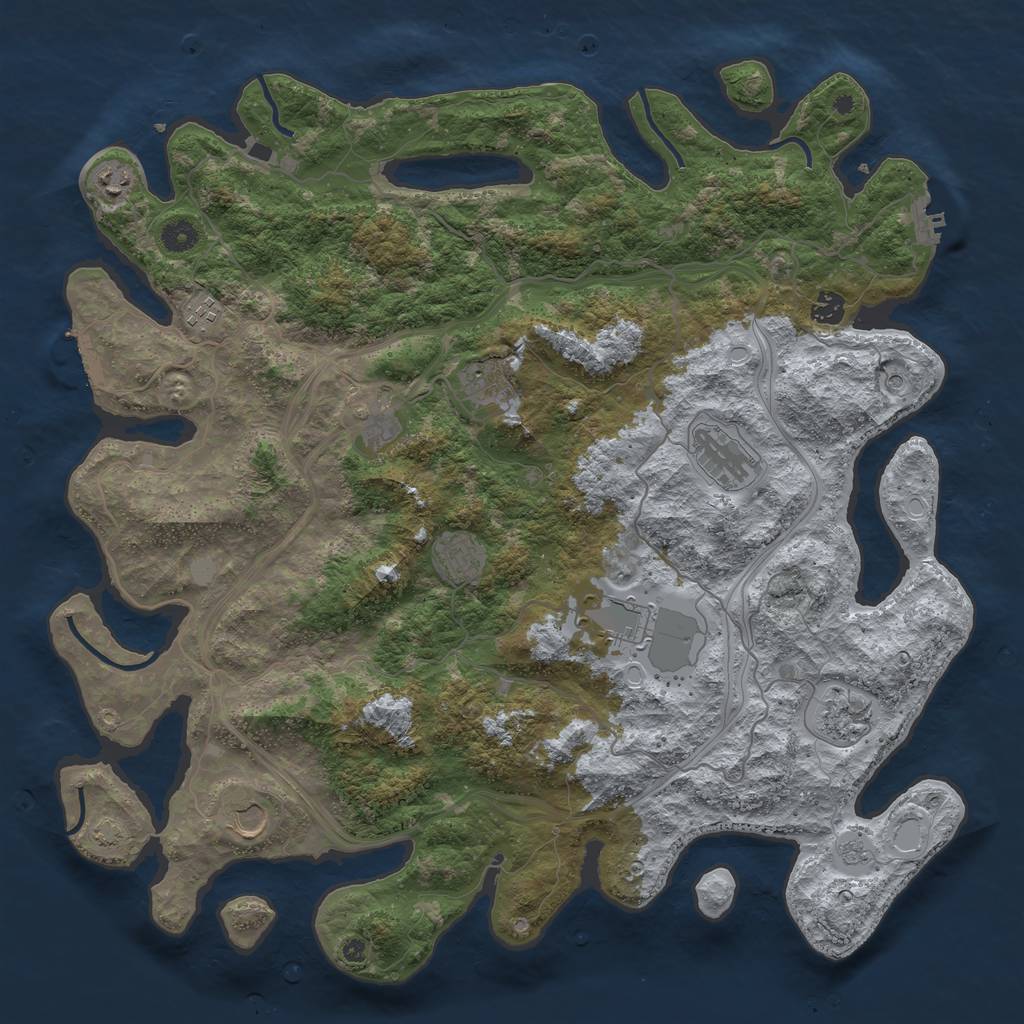 Rust Map: Procedural Map, Size: 4500, Seed: 5971030, 18 Monuments