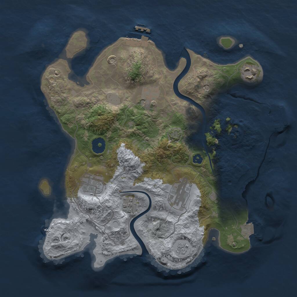 Rust Map: Procedural Map, Size: 3000, Seed: 22441, 11 Monuments