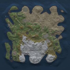 Thumbnail Rust Map: Procedural Map, Size: 3750, Seed: 43, 15 Monuments