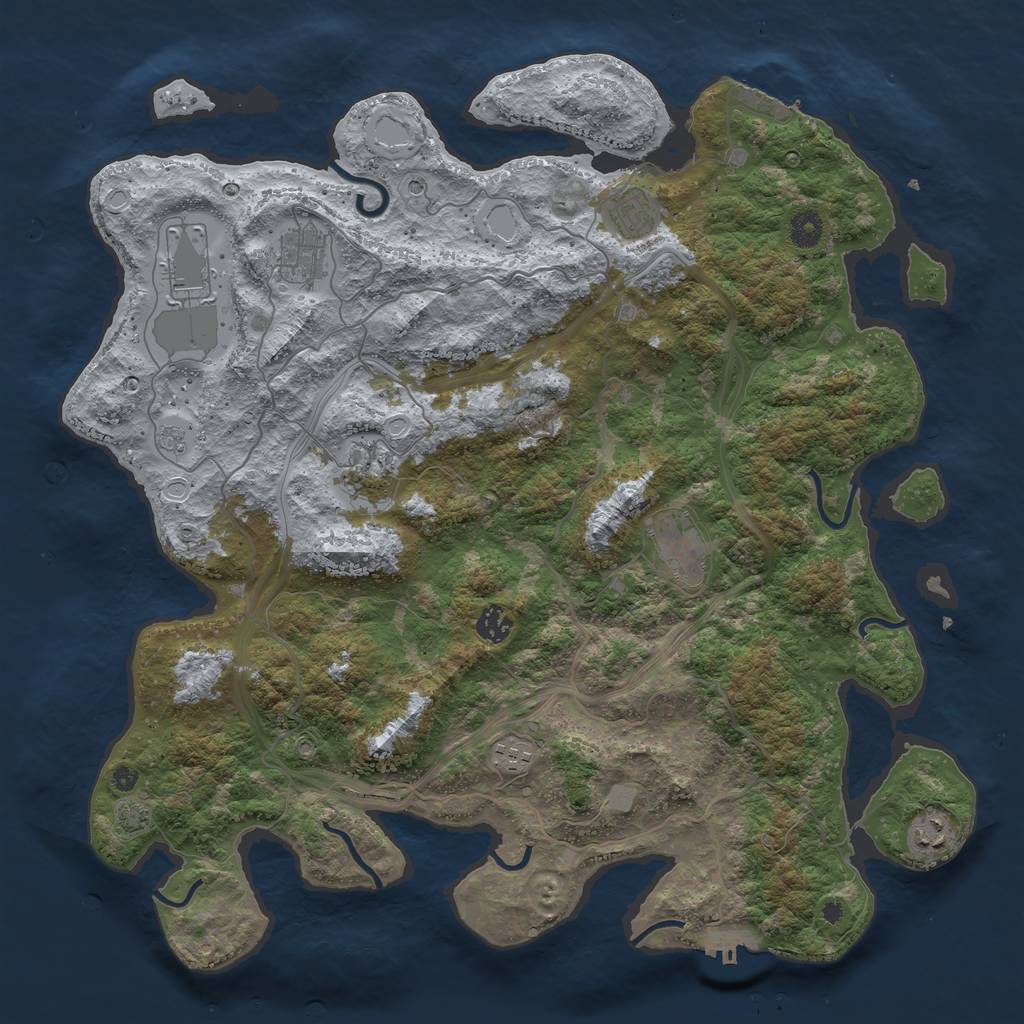 Rust Map: Procedural Map, Size: 4250, Seed: 375000236, 16 Monuments