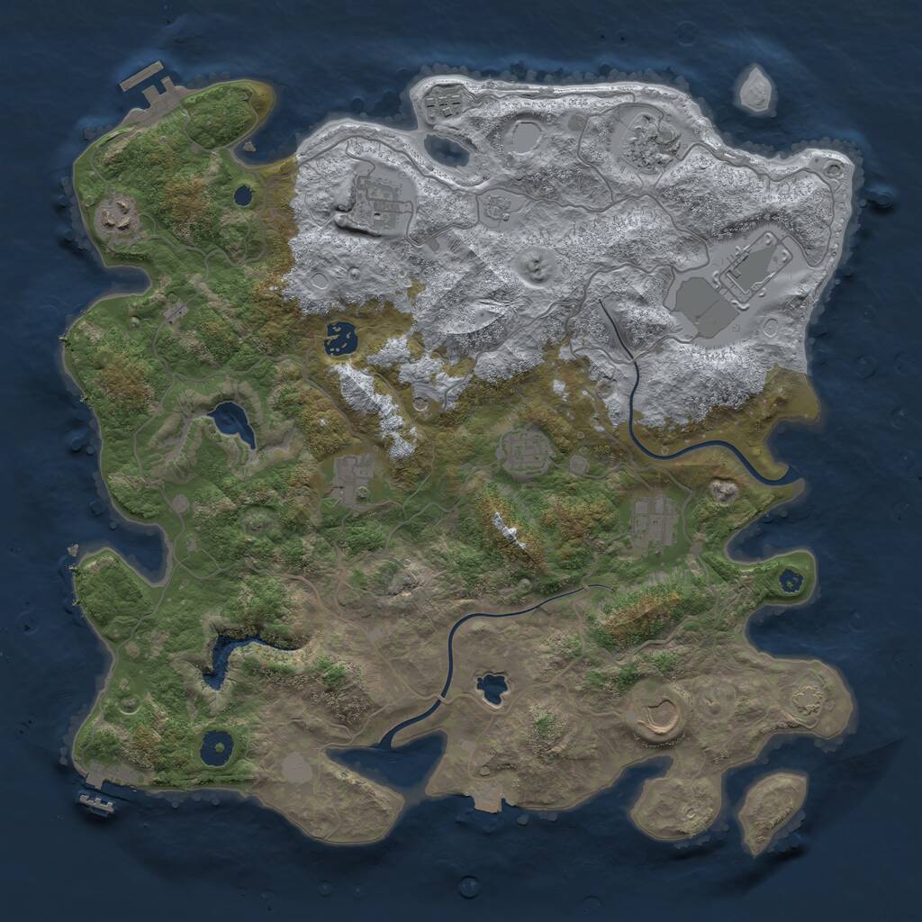 Rust Map: Procedural Map, Size: 4000, Seed: 2022778110, 16 Monuments