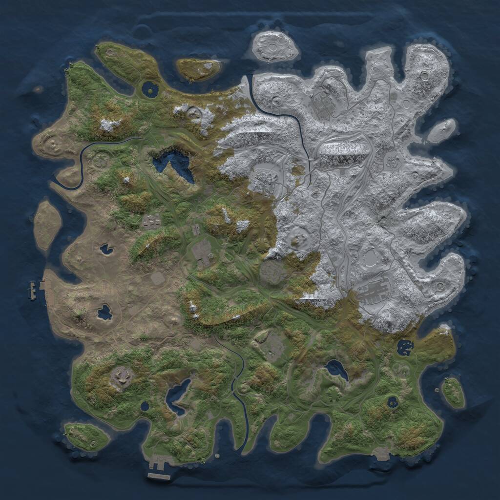 Rust Map: Procedural Map, Size: 4500, Seed: 134356564, 15 Monuments