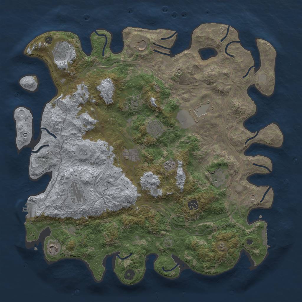 Rust Map: Procedural Map, Size: 4250, Seed: 621750674, 18 Monuments